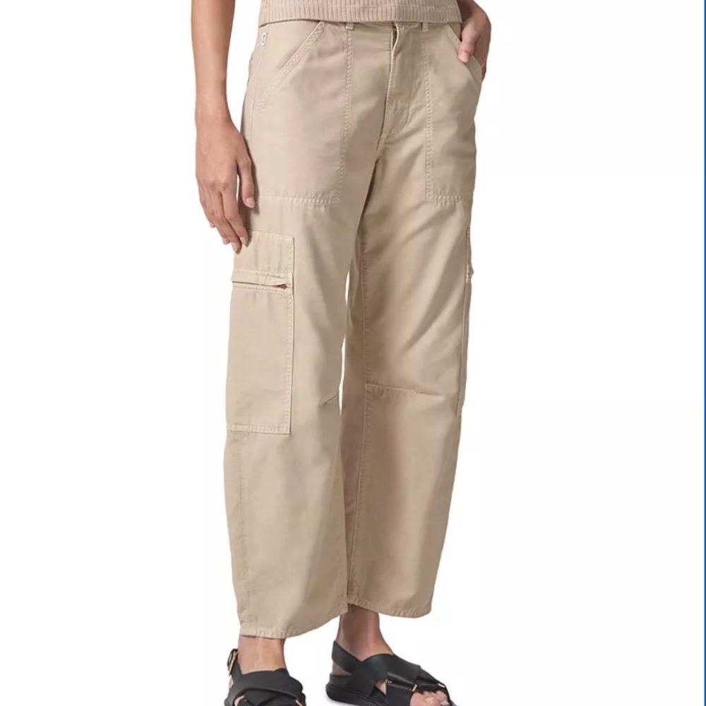 Citizens of Humanity Taos Sand Marcelle Cotton Low Slung Cargo Pants - sz 31